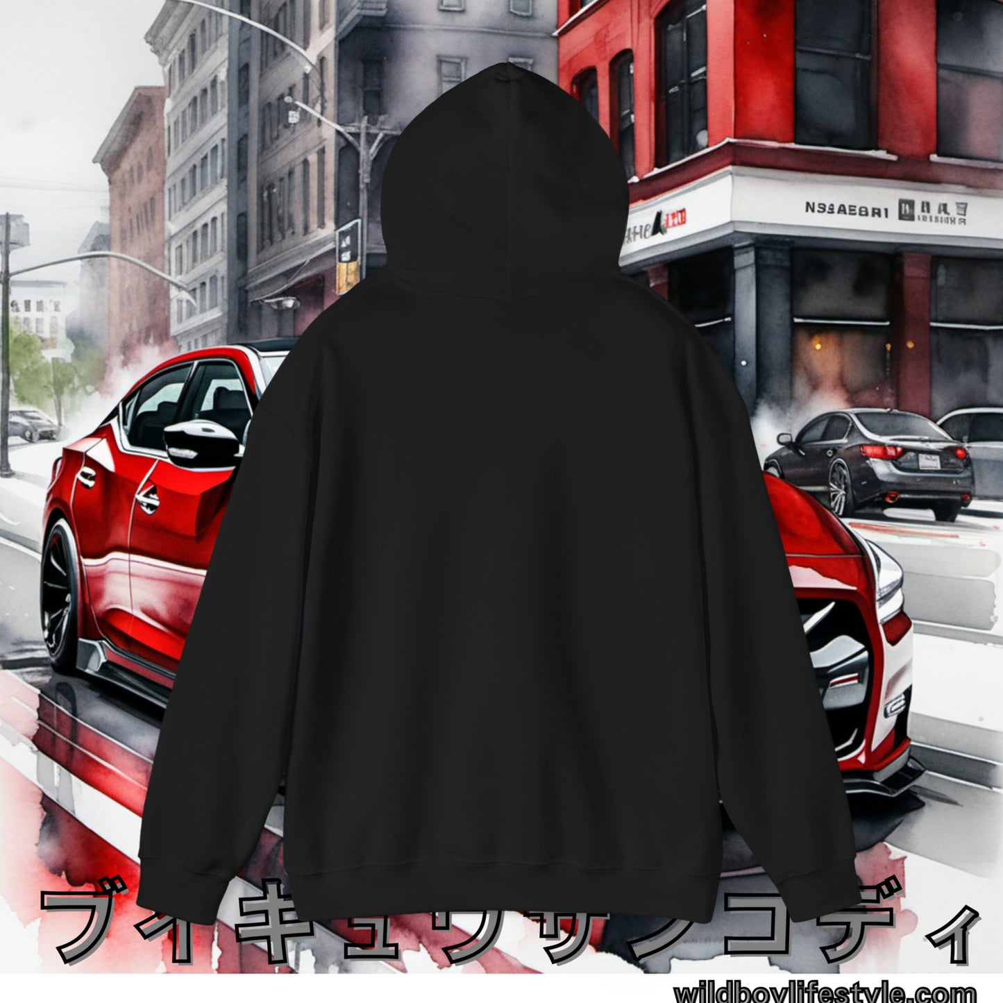 RED 7th GEN MAXIMA in SKETCH CITY - Unisex Heavy Blend™ Hooded Sweatshirt