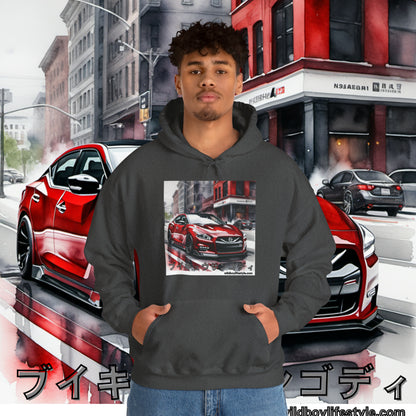 RED 7th GEN MAXIMA in SKETCH CITY - Unisex Heavy Blend™ Hooded Sweatshirt