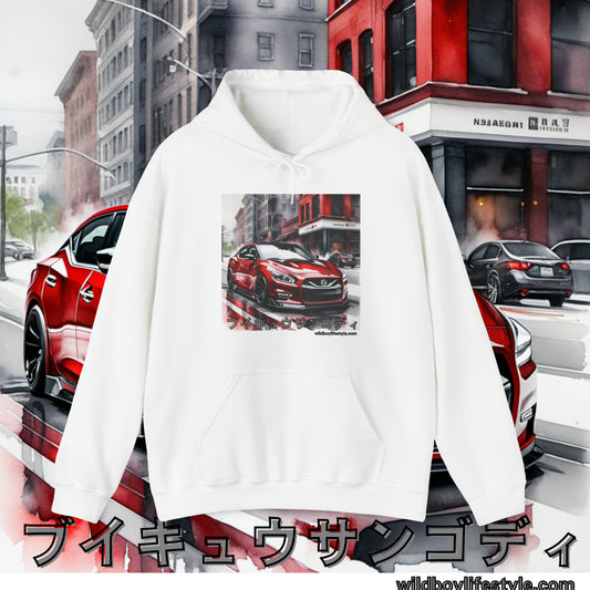 RED 7th GEN MAXIMA in SKETCH CITY - Unisex Heavy Blend™ Hooded Sweatshirt