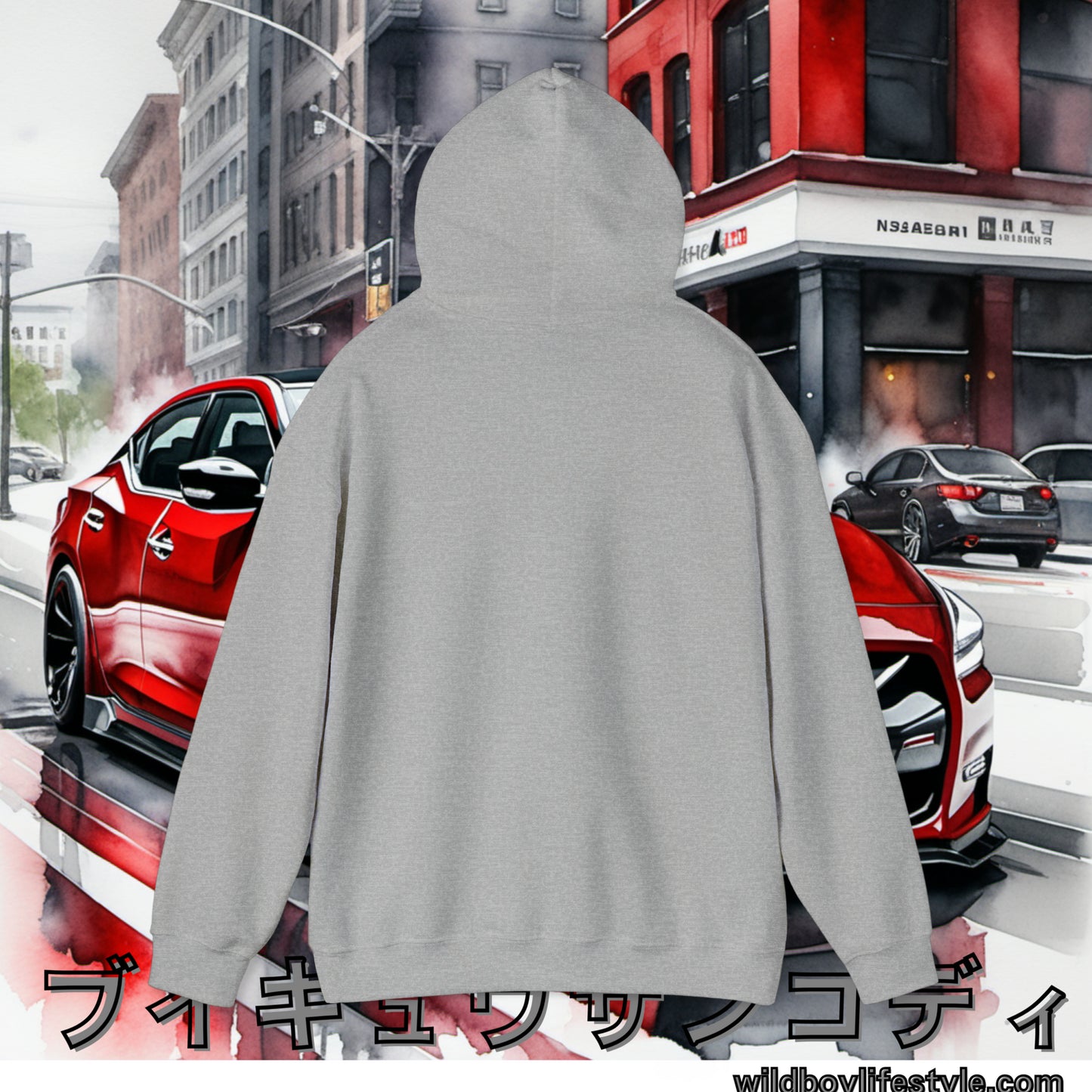 RED 7th GEN MAXIMA in SKETCH CITY - Unisex Heavy Blend™ Hooded Sweatshirt