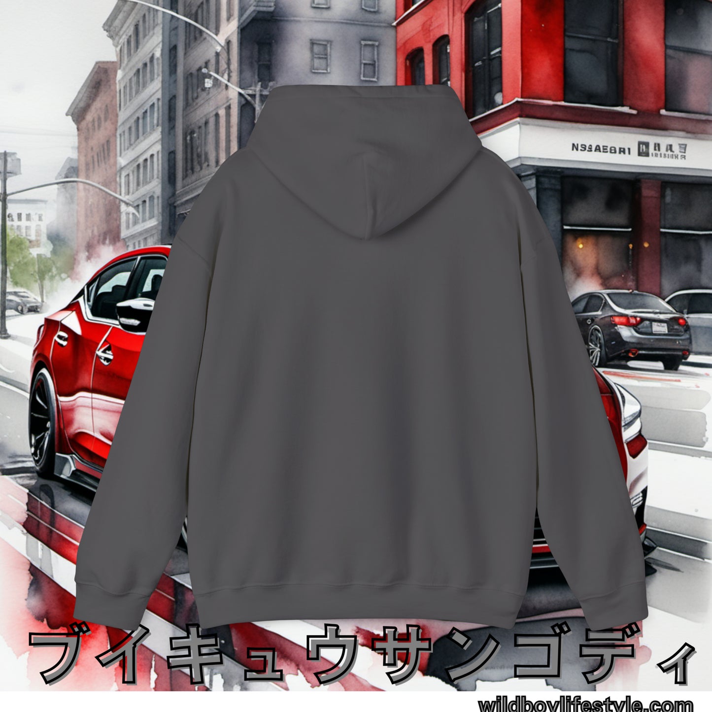 RED 7th GEN MAXIMA in SKETCH CITY - Unisex Heavy Blend™ Hooded Sweatshirt