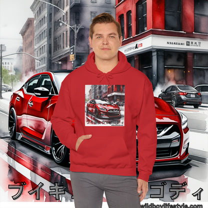 RED 7th GEN MAXIMA in SKETCH CITY - Unisex Heavy Blend™ Hooded Sweatshirt