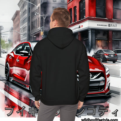 RED 7th GEN MAXIMA in SKETCH CITY - Unisex Heavy Blend™ Hooded Sweatshirt