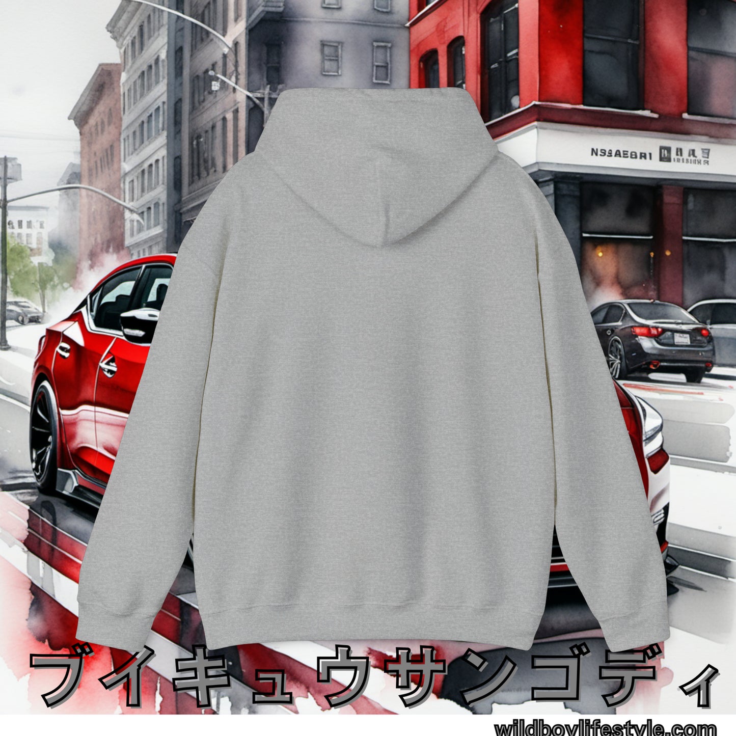 RED 7th GEN MAXIMA in SKETCH CITY - Unisex Heavy Blend™ Hooded Sweatshirt