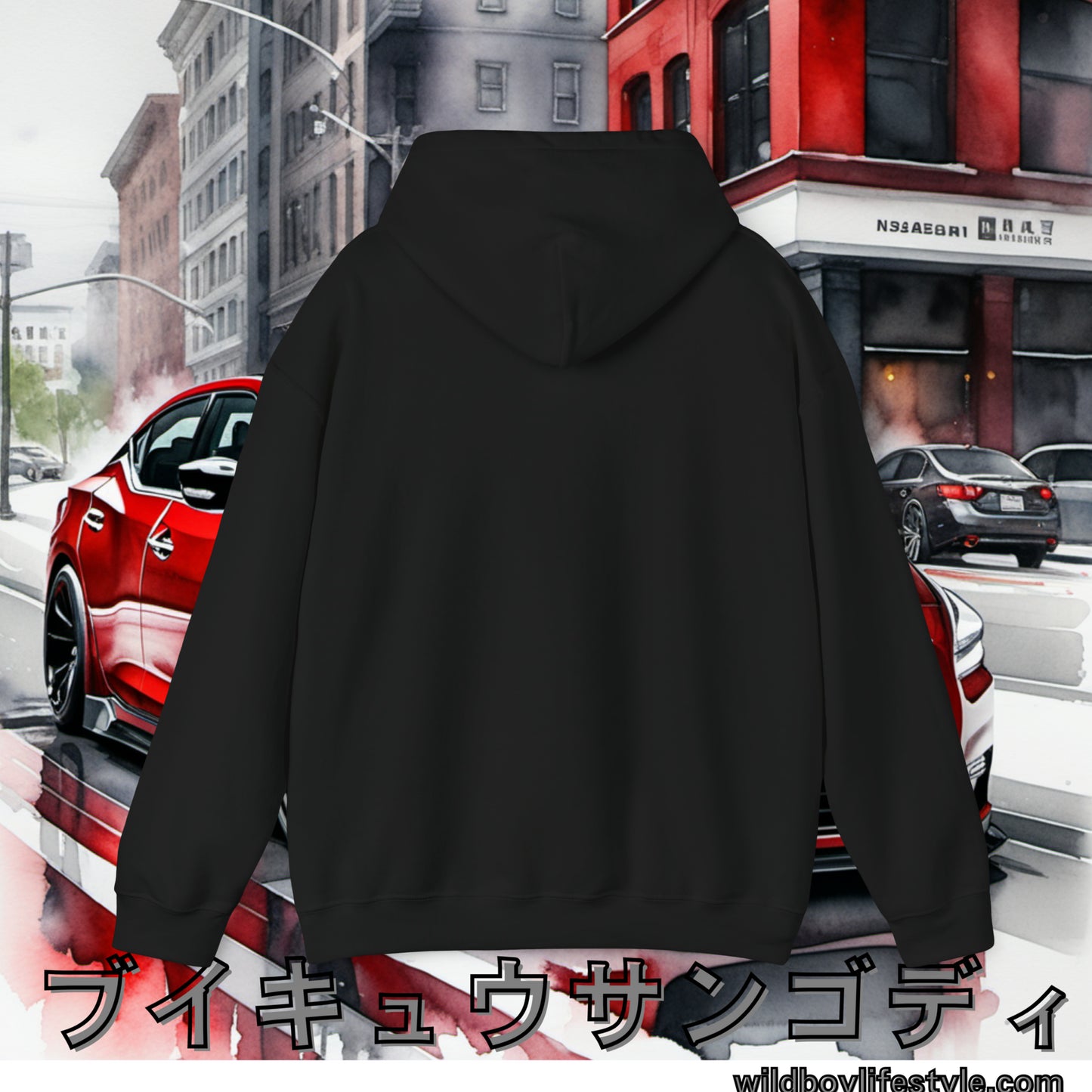 RED 7th GEN MAXIMA in SKETCH CITY - Unisex Heavy Blend™ Hooded Sweatshirt