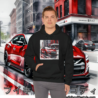 RED 7th GEN MAXIMA in SKETCH CITY - Unisex Heavy Blend™ Hooded Sweatshirt