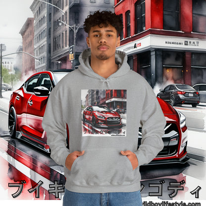 RED 7th GEN MAXIMA in SKETCH CITY - Unisex Heavy Blend™ Hooded Sweatshirt