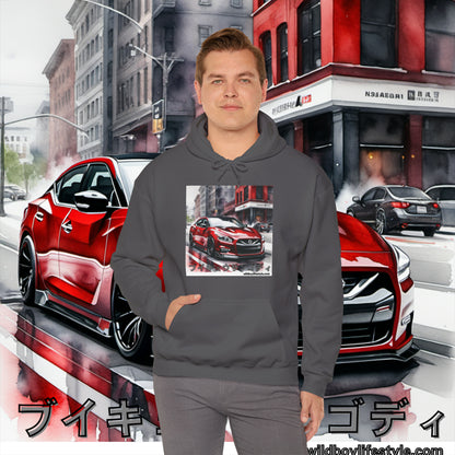 RED 7th GEN MAXIMA in SKETCH CITY - Unisex Heavy Blend™ Hooded Sweatshirt