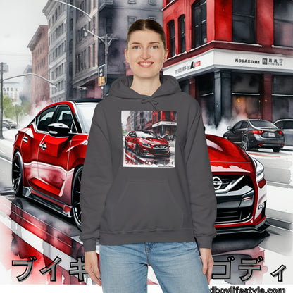 RED 7th GEN MAXIMA in SKETCH CITY - Unisex Heavy Blend™ Hooded Sweatshirt