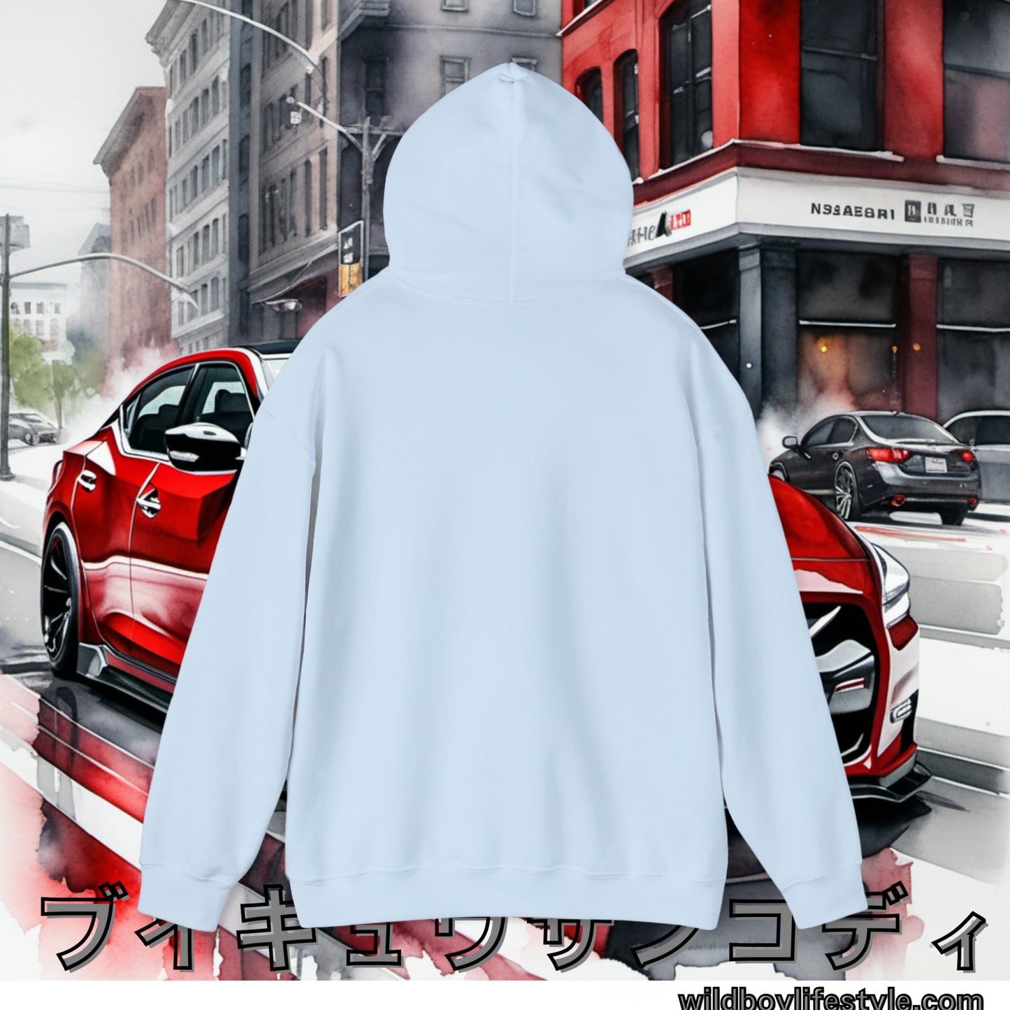 RED 7th GEN MAXIMA in SKETCH CITY - Unisex Heavy Blend™ Hooded Sweatshirt