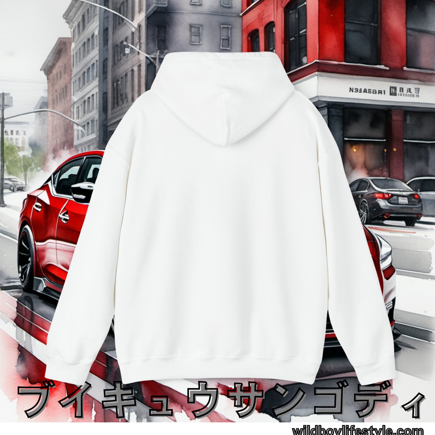 RED 7th GEN MAXIMA in SKETCH CITY - Unisex Heavy Blend™ Hooded Sweatshirt