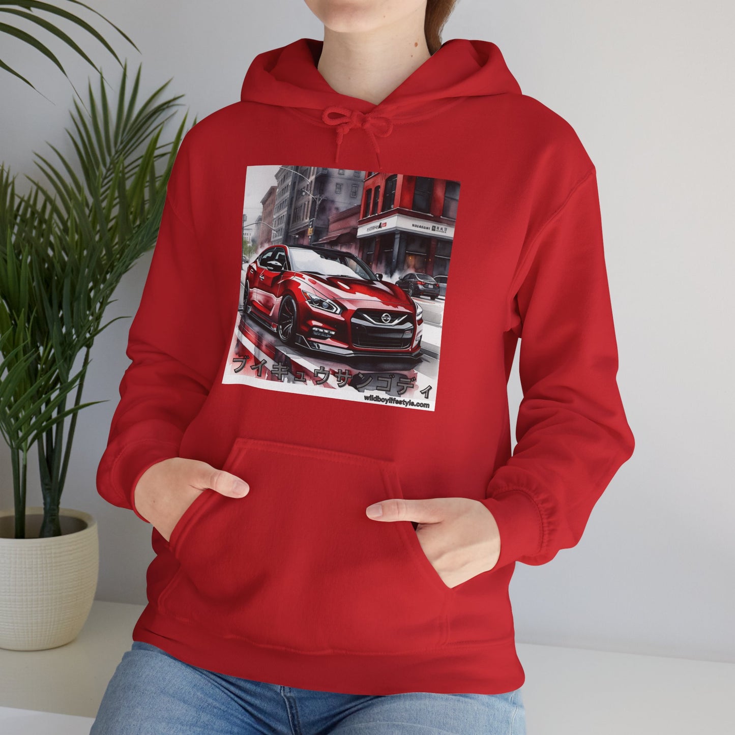 RED 7th GEN MAXIMA in SKETCH CITY - Unisex Heavy Blend™ Hooded Sweatshirt