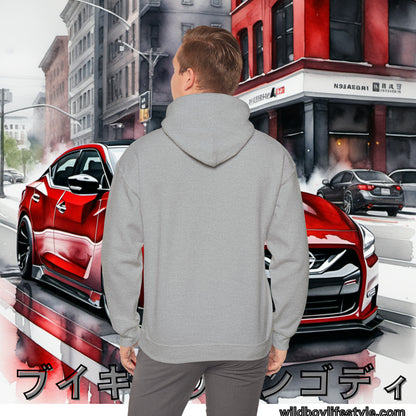 RED 7th GEN MAXIMA in SKETCH CITY - Unisex Heavy Blend™ Hooded Sweatshirt