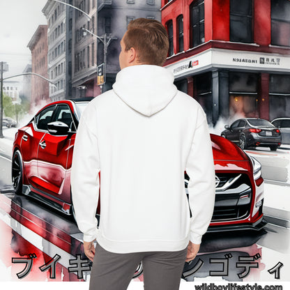 RED 7th GEN MAXIMA in SKETCH CITY - Unisex Heavy Blend™ Hooded Sweatshirt